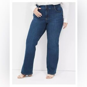 Lane Bryant Dark Denim Tighter Tummy High Rise Bootcut Leg Jeans Sz 14R